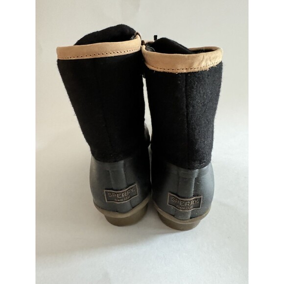 Sperry Women's Saltwater Wool Rain boot Nylon Duck Boot - Black size 7.5 NEW - Picture 3 of 7
